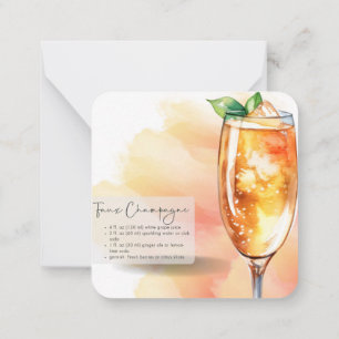 Carte De Correspondance Mocktail Recette Faux Champagne Party Favoriser