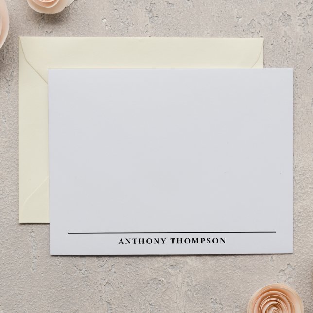 Carte De Correspondance Modern Black Line Stationery (Créateur téléchargé)