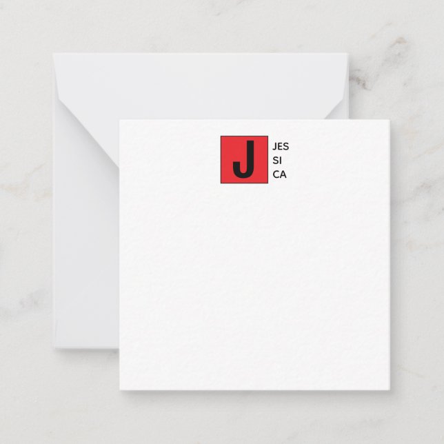 Carte De Correspondance Modern Elegant Plain Professional Name Monogram (Devant)