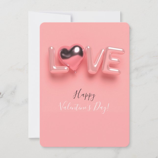 CARTE DE CORRESPONDANCE  MODERN  HEART PINK VALENTINES DAY   (Devant)