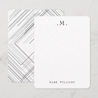 Carte De Correspondance Modern Stylish Geometric Lines Monogram Stationery