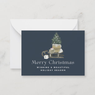 Carte De Correspondance Moderne aquarelle traîneau de Noël entreprise