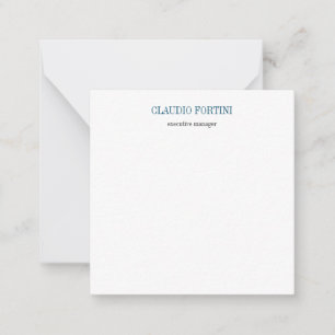 Carte De Correspondance Moderne Bleu Blanc Professionnel Plat Minimaliste