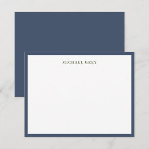Carte De Correspondance Moderne Bordure Bleue Professionnelle