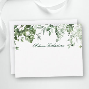Carte De Correspondance Moderne Elégant Botanique Verre Vert Personnalisé
