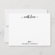 Moderne Élégant Décontracté Avec Love Script Noir