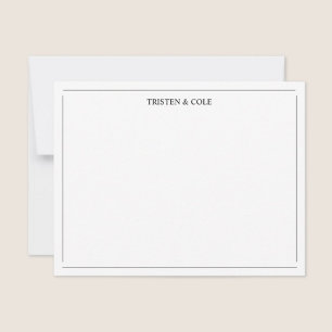 Carte De Correspondance Moderne Elegant noir blanc