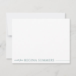 Carte De Correspondance Moderne Elegant Seafoam Green Papier personnel