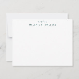 Carte De Correspondance Moderne Elegant Seafoam Stationery personnalisée