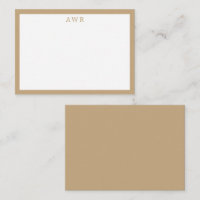 Moderne minimaliste 3 Monogramme Une Bordure Beige