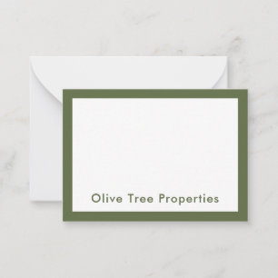 Carte De Correspondance Moderne minimaliste Olive Green Immobilier Agence