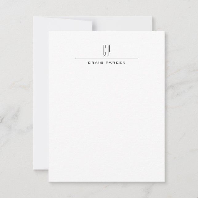 Carte De Correspondance Moderne Monogramme Professionnel Plain Simple Mini (Devant)