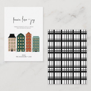 Carte De Correspondance Moderne Paix Amour & Joie Noël Ville Vacances
