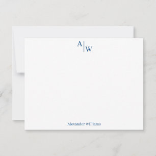 Carte De Correspondance Moderne Professionnel 2 Monogramme Base Marine Ble
