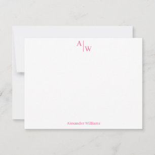 Carte De Correspondance Moderne Professionnel 2 Monogramme Girl Rose chaud