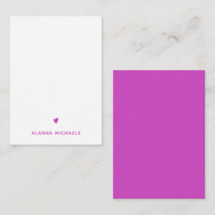 Carte De Correspondance Moderne Purple mignon Coeur et nom