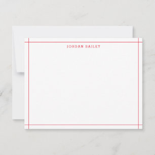Carte De Correspondance Moderne Red Border Architect Moderne Professionnel