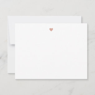 Carte De Correspondance Moderne Rose Pâle Simple Cœur