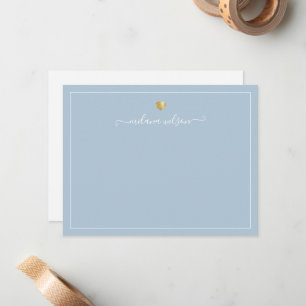 Carte De Correspondance Moderne Script Calligraphie Or Coeur Chic Élégant