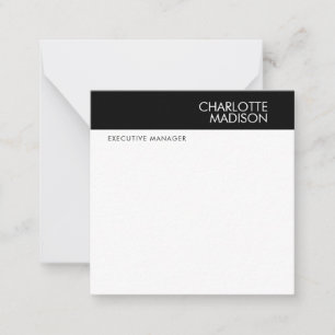 Carte De Correspondance Moderne Simple Noir Blanc Tendance Minimaliste Sim