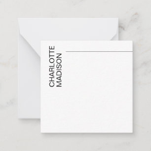 Carte De Correspondance Moderne Simple Noir Blanc Tendance Minimaliste Uni