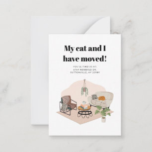 Carte De Correspondance Mon chat et moi avons déménagé Changement d'adress