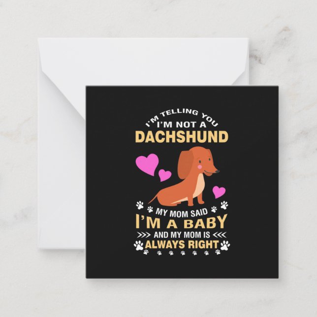 Carte De Correspondance Mon Dachshund Est Mon Bébé (Devant)