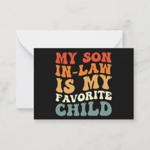 Carte De Correspondance Mon gendre est mon enfant préféré, famille super