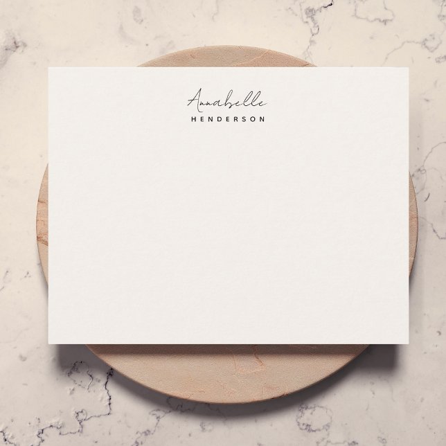 Carte De Correspondance Monogram neutre | Minimalist stylish (Modern minimalist neutral monogram note card by Guava - elegant, clean, and customizable.)