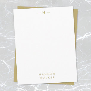 Carte De Correspondance Monograme d'or   Sophisticated modern