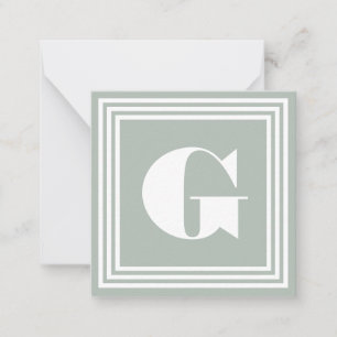 Carte De Correspondance Monogramme 3 trames en gras   Cendres grises et bl