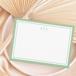 Carte De Correspondance Monogramme à deux bordures minimaliste