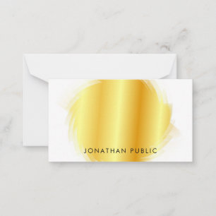 Carte De Correspondance Monogramme calmé Élégant Faux Or Simple