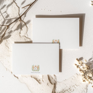 Carte De Correspondance Monogramme Couronné   Papeterie Personnalisée pour