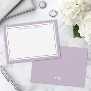 Carte De Correspondance Monogramme de nom minimaliste violet