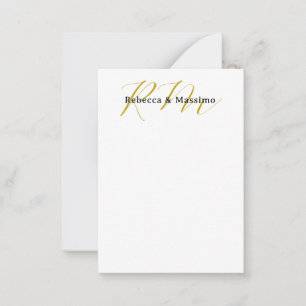Carte De Correspondance Monogramme de nom moderne de couleur or unique exc