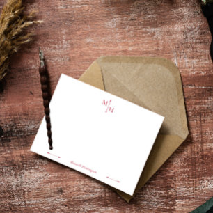 Carte De Correspondance Monogramme de pointe de flèche minimaliste élégant