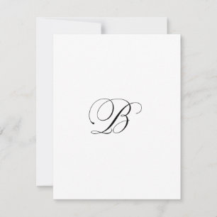 Carte De Correspondance Monogramme de script personnalisé "B"