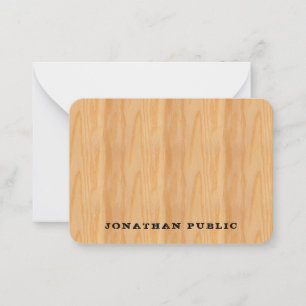 Carte De Correspondance Monogramme de texte désorganisé en bois personnali