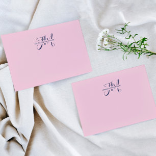 Carte De Correspondance Monogramme en bleu rose et bleu marine