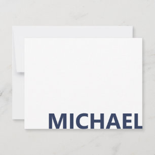 Carte De Correspondance Monogramme gras bleu marine moderne