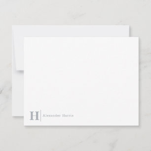 Carte De Correspondance Monogramme gris clair Ligne Moderne Simple Entrepr
