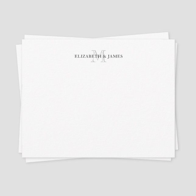 Carte De Correspondance Monogramme initial personnalisé pour couple (Vintage couple monogram note card)