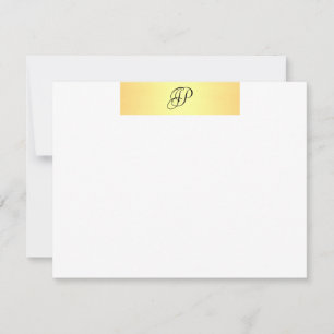 Carte De Correspondance Monogramme manuscrit Nom Faux Gold Elegant