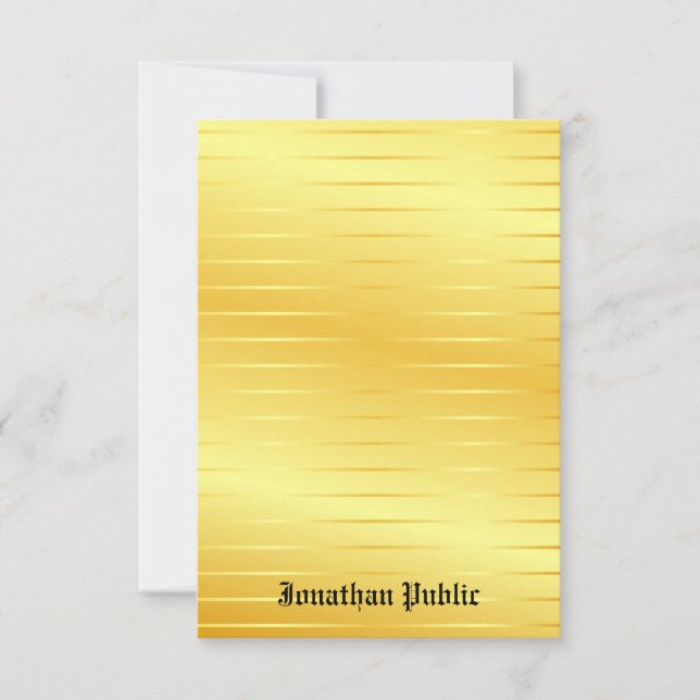 Carte De Correspondance Monogramme manuscrit personnalisé Gold Look (Devant)