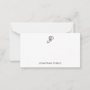Carte De Correspondance Monogramme manuscrit personnalisé simple personnal