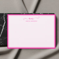 Monogramme Manuscrit Rose Vibrant