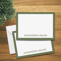 Carte De Correspondance Monogramme minimal moderne Nom Olive
