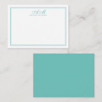 Monogramme minimaliste deux bordures bleu lune