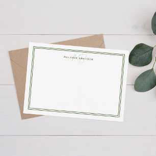 Carte De Correspondance Monogramme minimaliste simple et chic Deux bordure